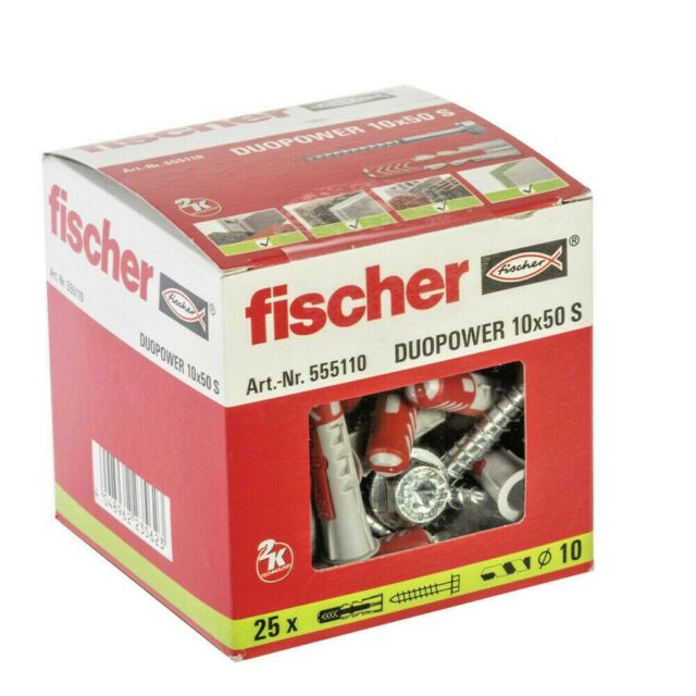 Diblu nylon duopower 10 x 80 cu holsurub aferent partial filetat cu cap hexagonal • Fischer