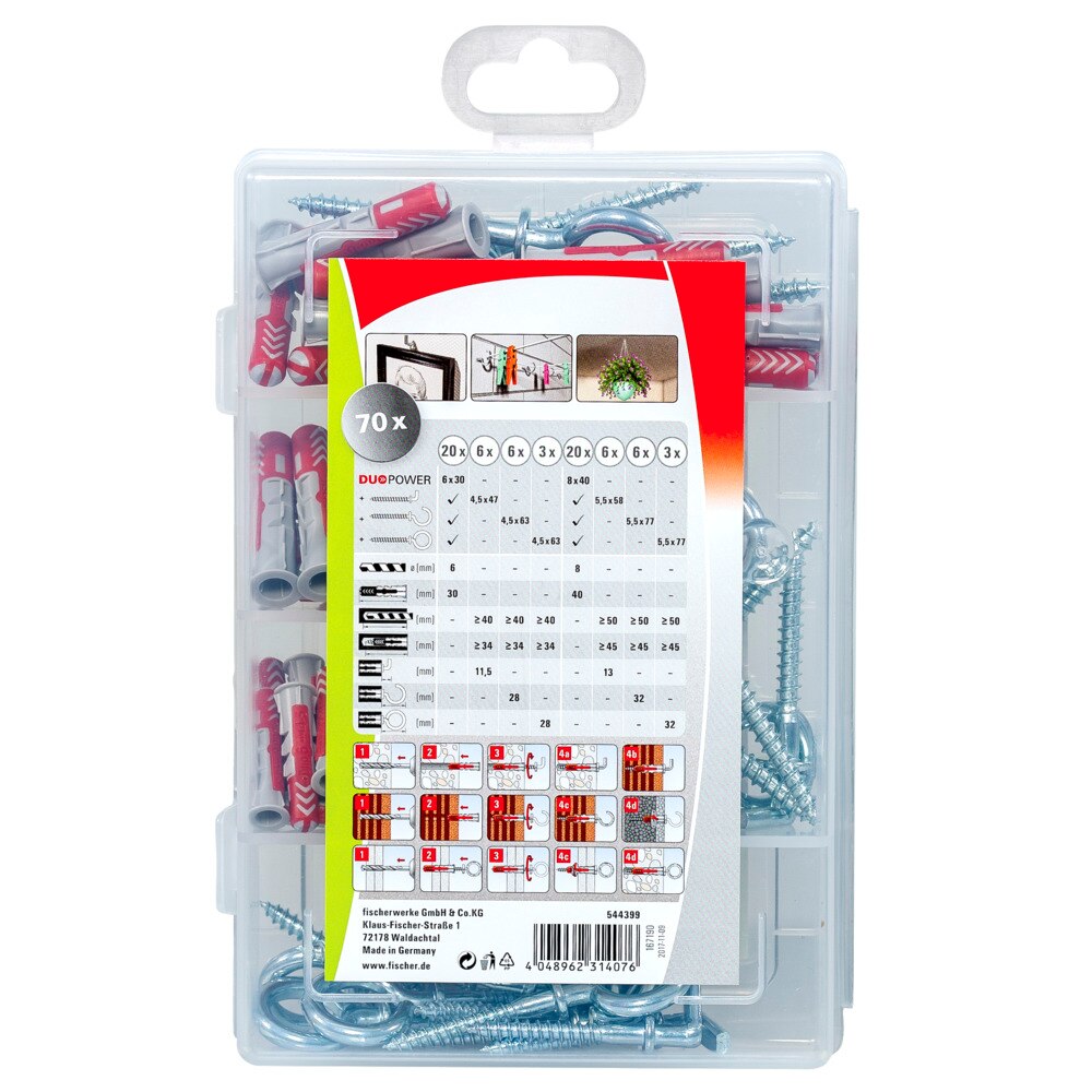 Set Profi-Box de dibluri duopower de 6 si 8 cu diferite carlige aferente  Fischer