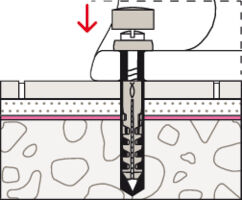 Set fixare pentru obiecte sanitare S8RD 70 WCR cu protectie ceramica  Fischer