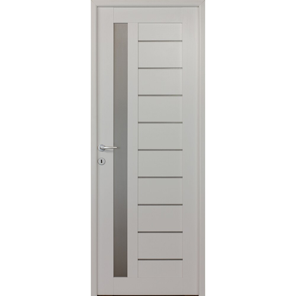 Usa interior Siret, cu geam, reversibila, MDF, 68 x 203 cm, alb