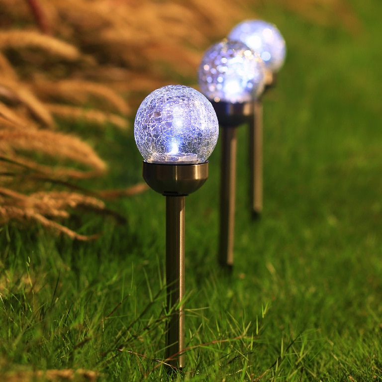 Lampa solara LED, otel inoxidabil, argintiu, 6 bucati, 0.02 W