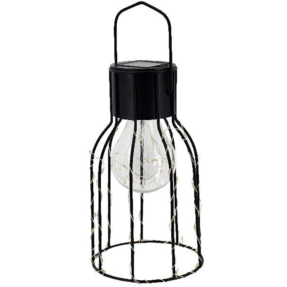 Lampa solara LED, 0.03 W, 10 lumeni, IP44, 3000K, metal, negru