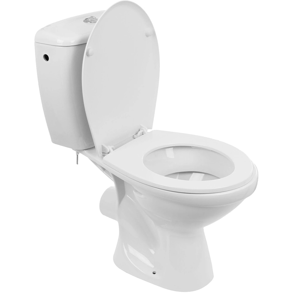 Set vas WC KOLO Idol 19035000, ceramica, evacuare orizontala, rezervor 3-6 l, capac duroplast, alb