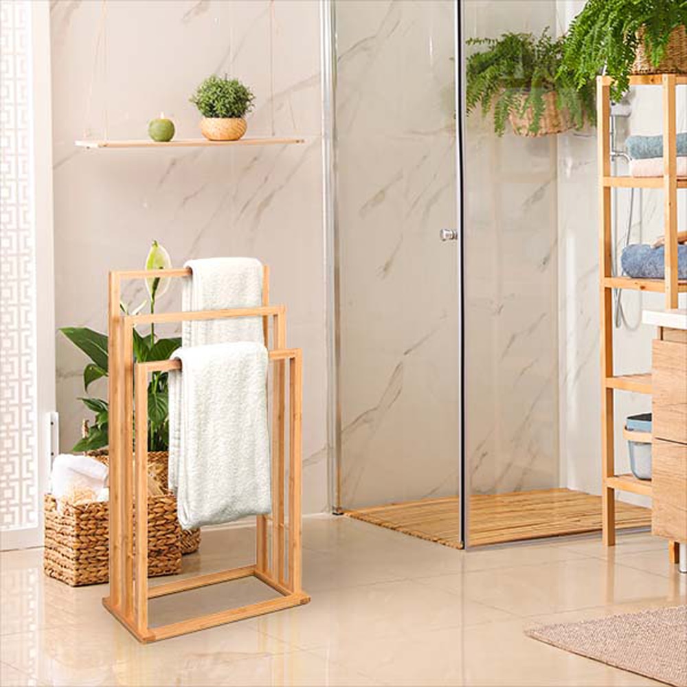 Suport prosop FRANDIS 196077, bambus, 42 cm, bej