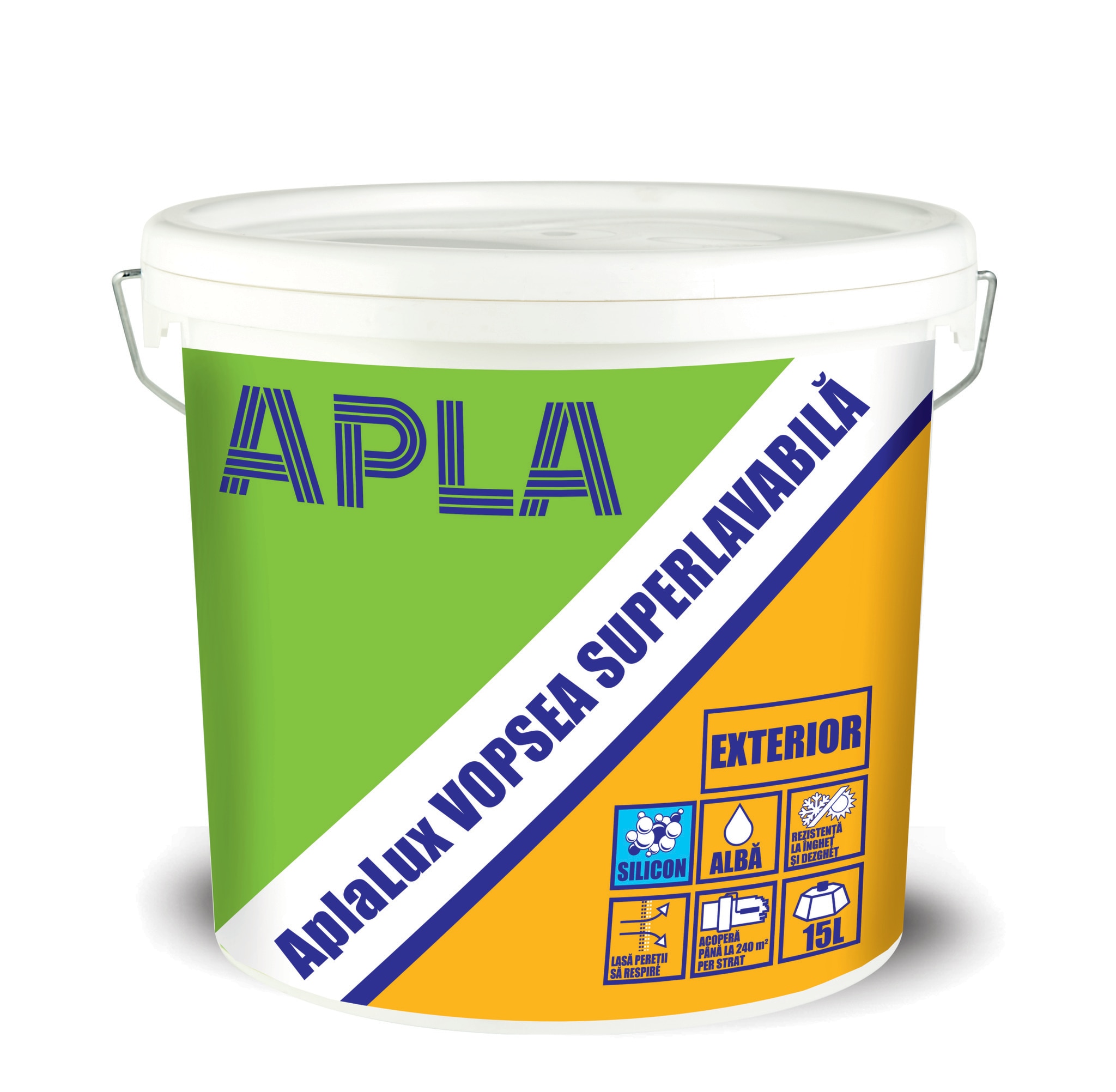 Vopsea superlavabila Aplalux, alb, 15 L, Exterior