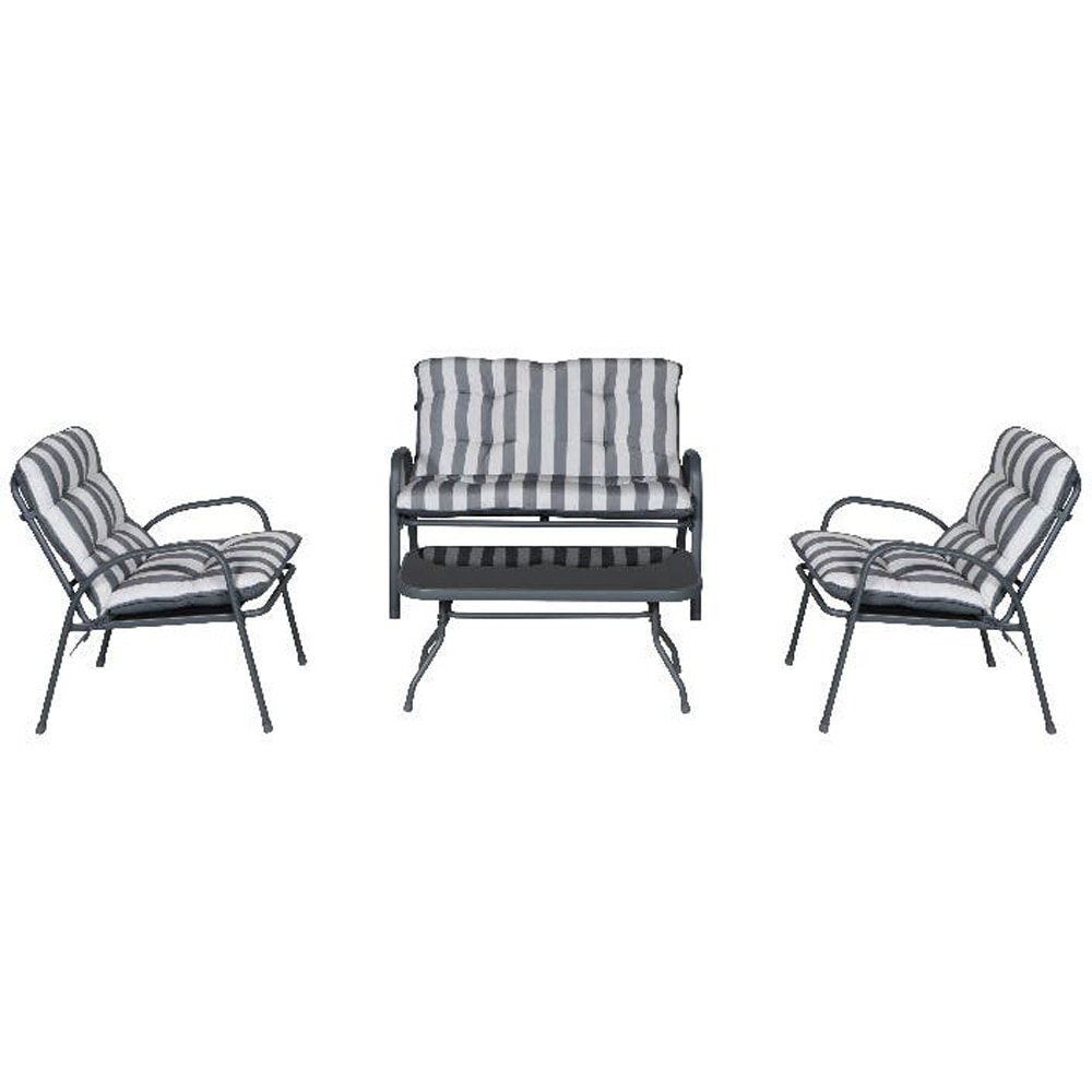 Set mobilier gradina Colorado, 4 piese, gri
