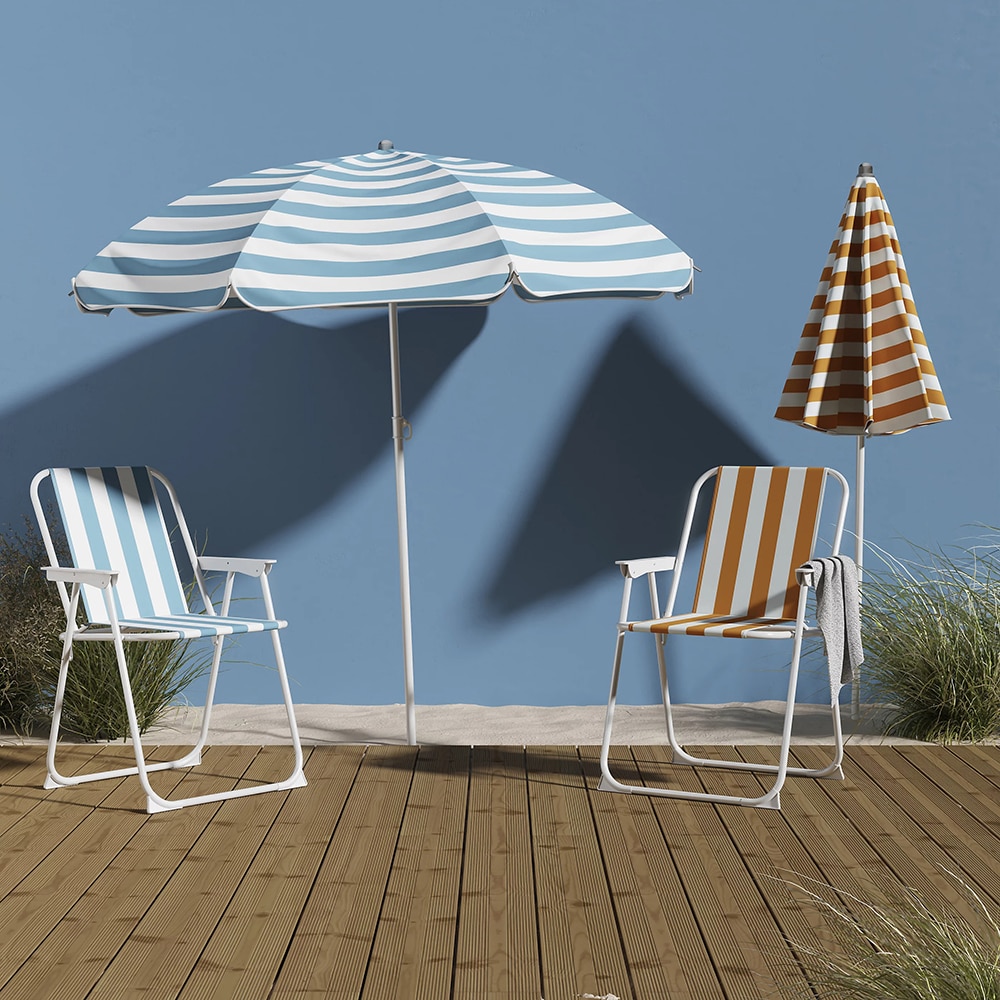 Scaun terasa Curacao, otel, 57 x 54.5 x 80 cm, albastru