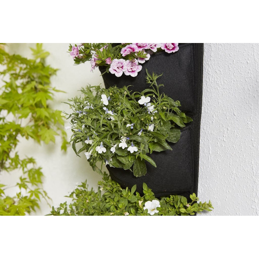 Suport pentru flori vertical VERVE, 110 x 30 cm, material textil, negru