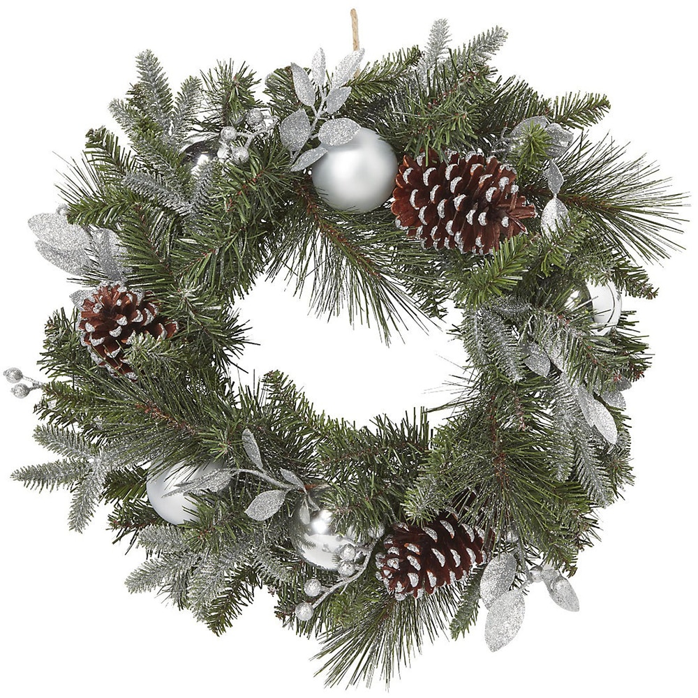 Coronita artificiala argintie, 50 cm