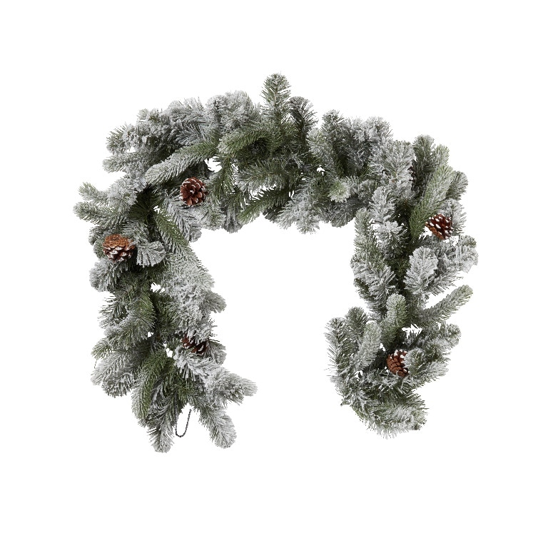 Ghirlanad FROSTED, 183 cm, verde