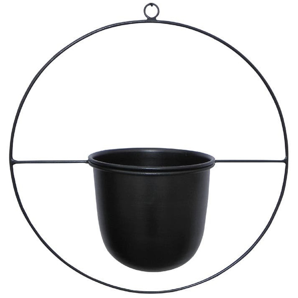 Suport ghiveci flori GOODHOME Makah, metal, 15 x 34 cm, negru