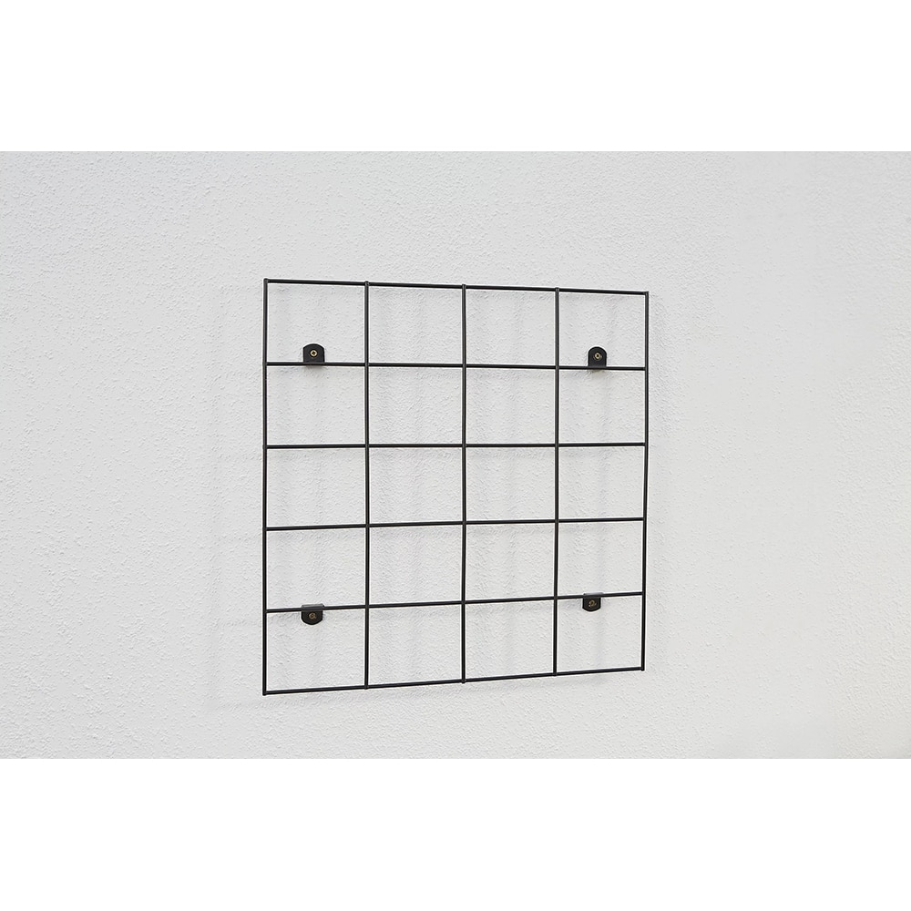 Suport de perete pentru ghivece VERVE, metal, 50 x 50 cm, negru