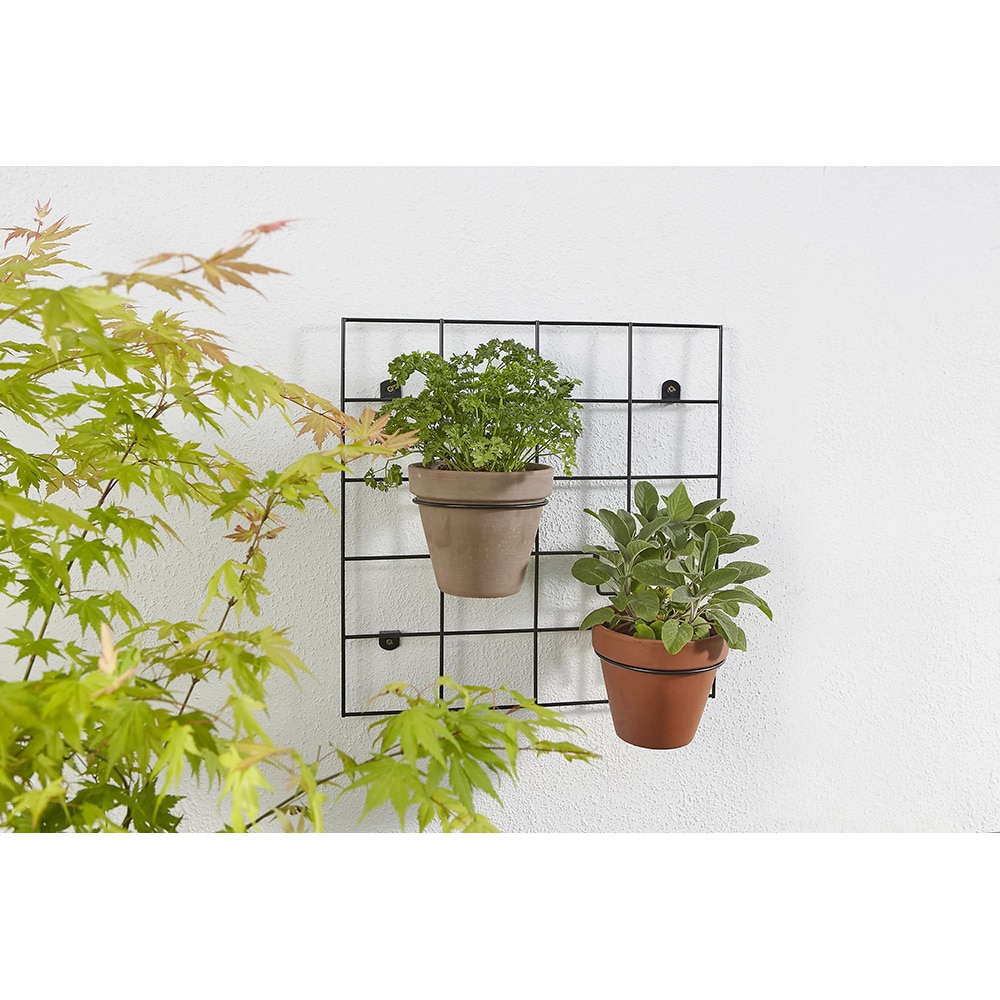 Suport de perete pentru ghivece VERVE, metal, 50 x 50 cm, negru