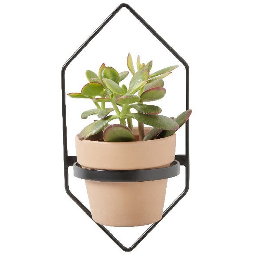 Suport ghiveci flori GOODHOME, metal, 15 x 10 x 19 cm, negru