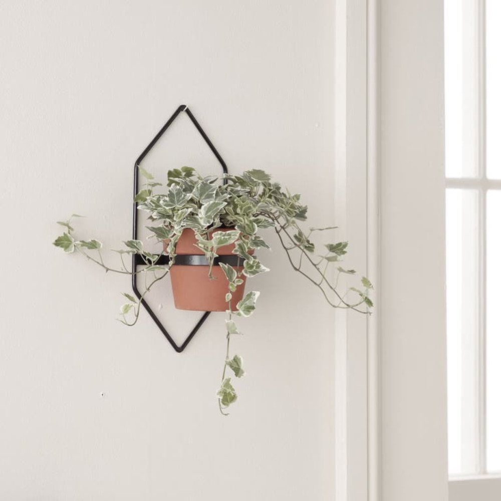 Suport ghiveci flori GOODHOME, metal, 15 x 10 x 19 cm, negru