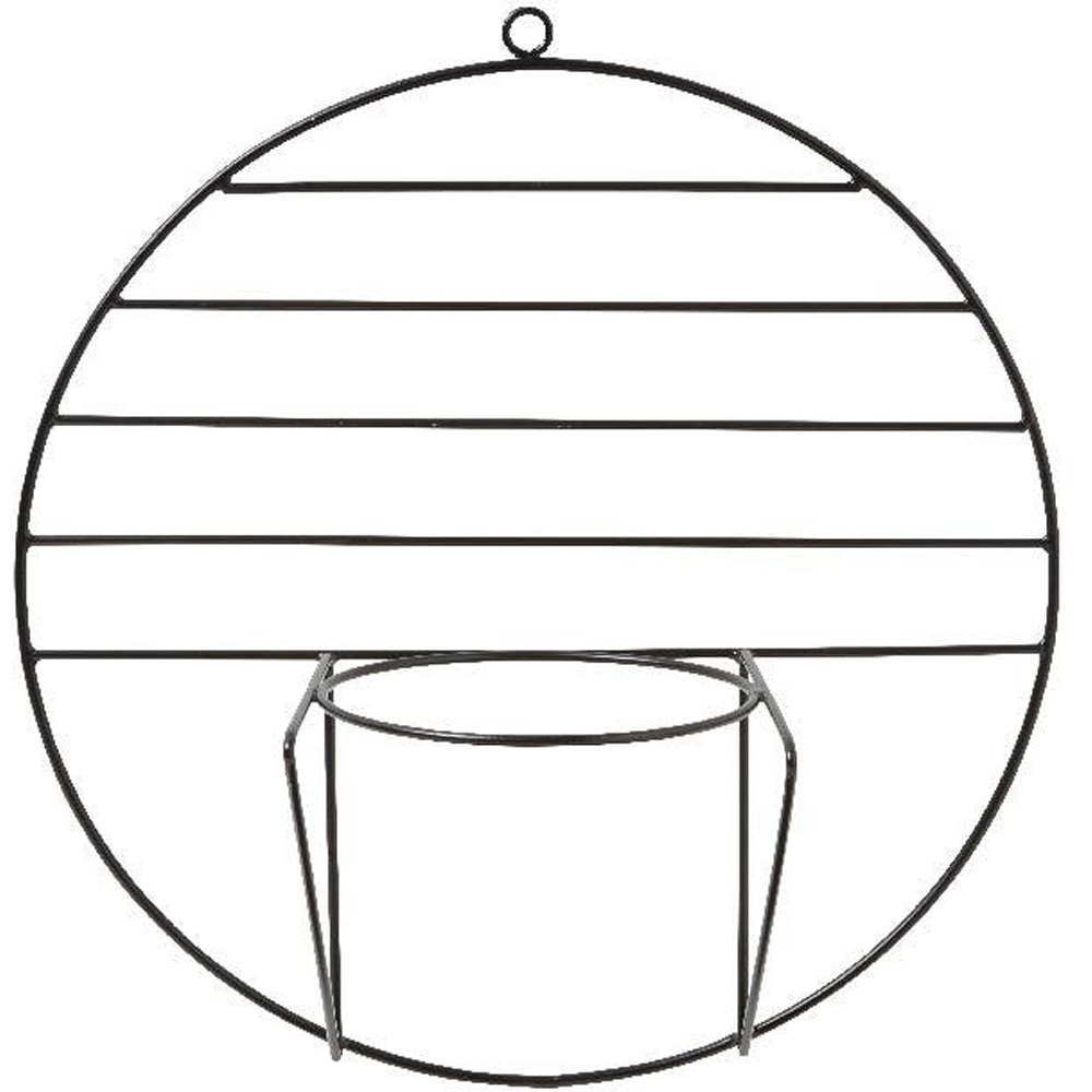 Suport ghiveci flori GOODHOME, metal, 41 x 40 cm, negru