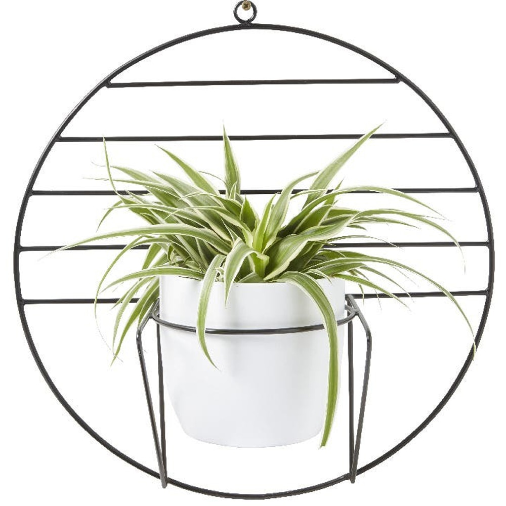 Suport ghiveci flori GOODHOME, metal, 41 x 40 cm, negru