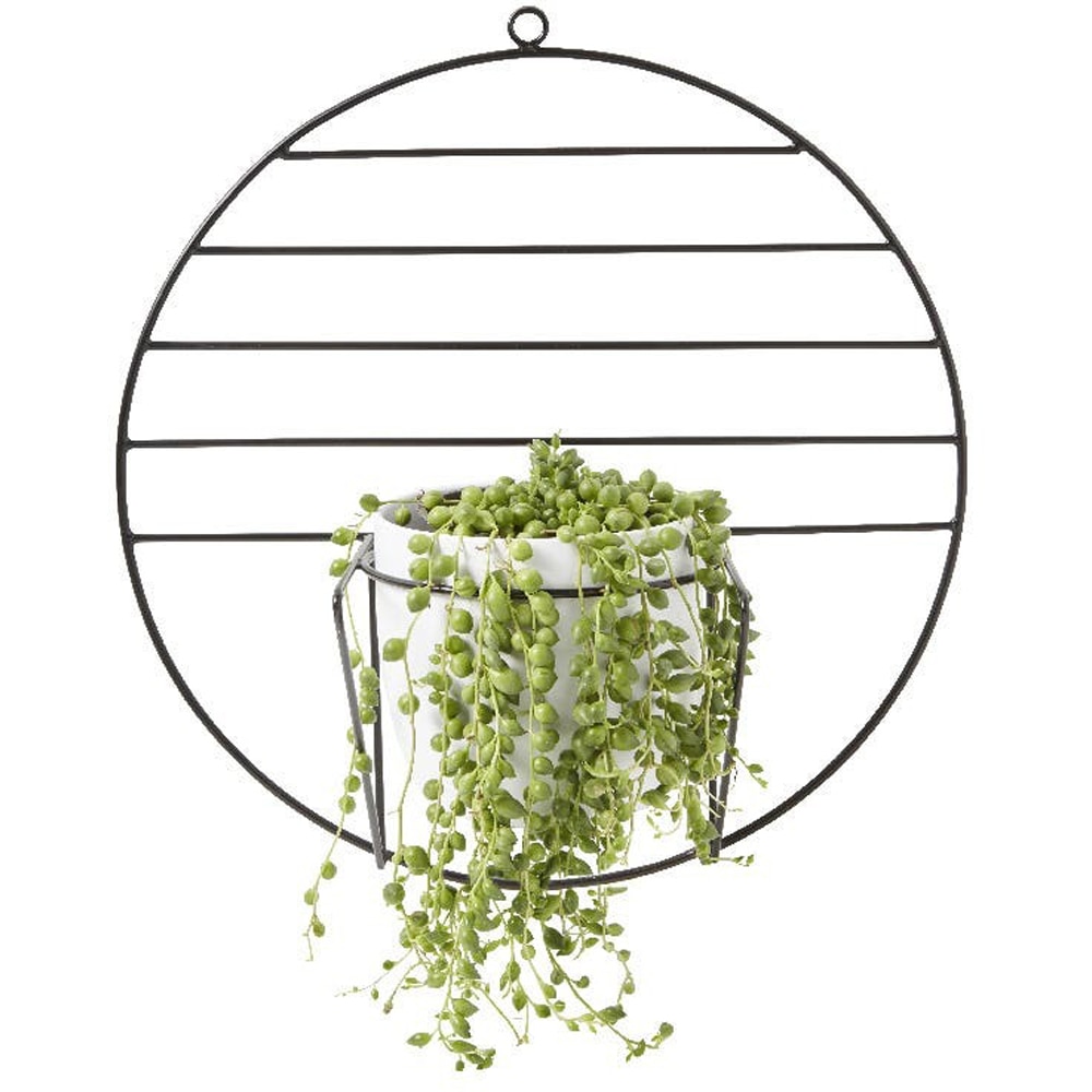 Suport ghiveci flori GOODHOME, metal, 41 x 40 cm, negru