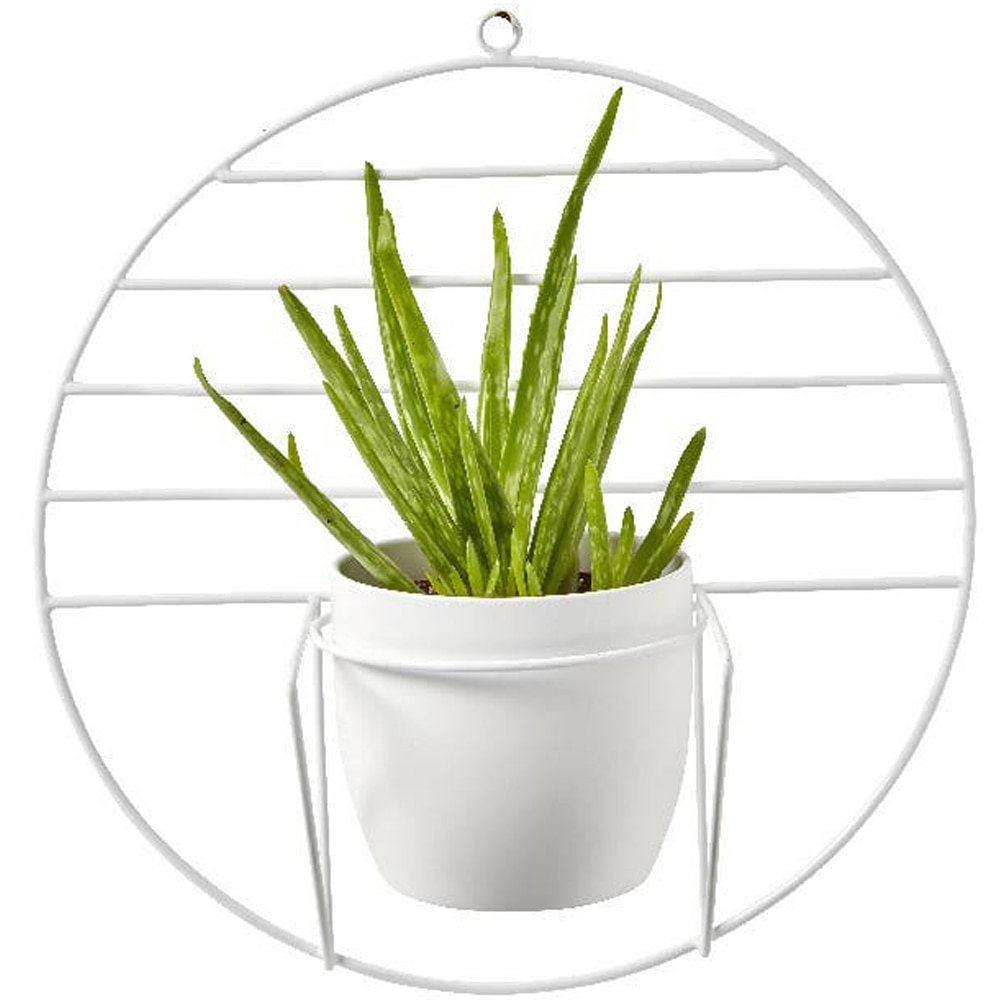 Suport ghiveci flori GOODHOME, metal, 41 x 40 cm, alb