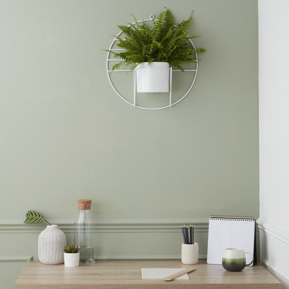 Suport ghiveci flori GOODHOME, metal, 41 x 40 cm, alb