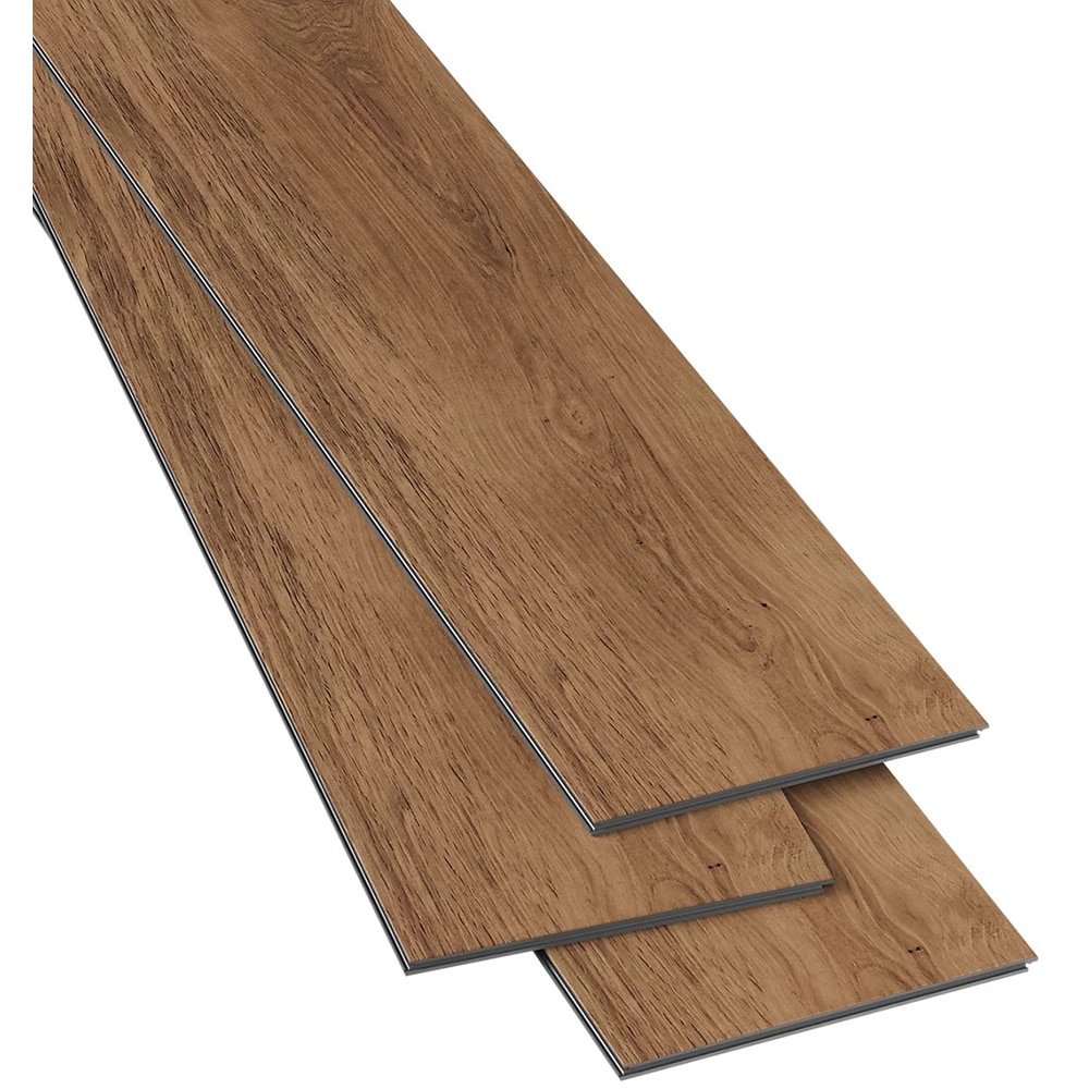 Parchet vinil compozit GOODHOME Mambo Skara, 121.92 x 17.78 cm, 2.17 mp, maro inchis