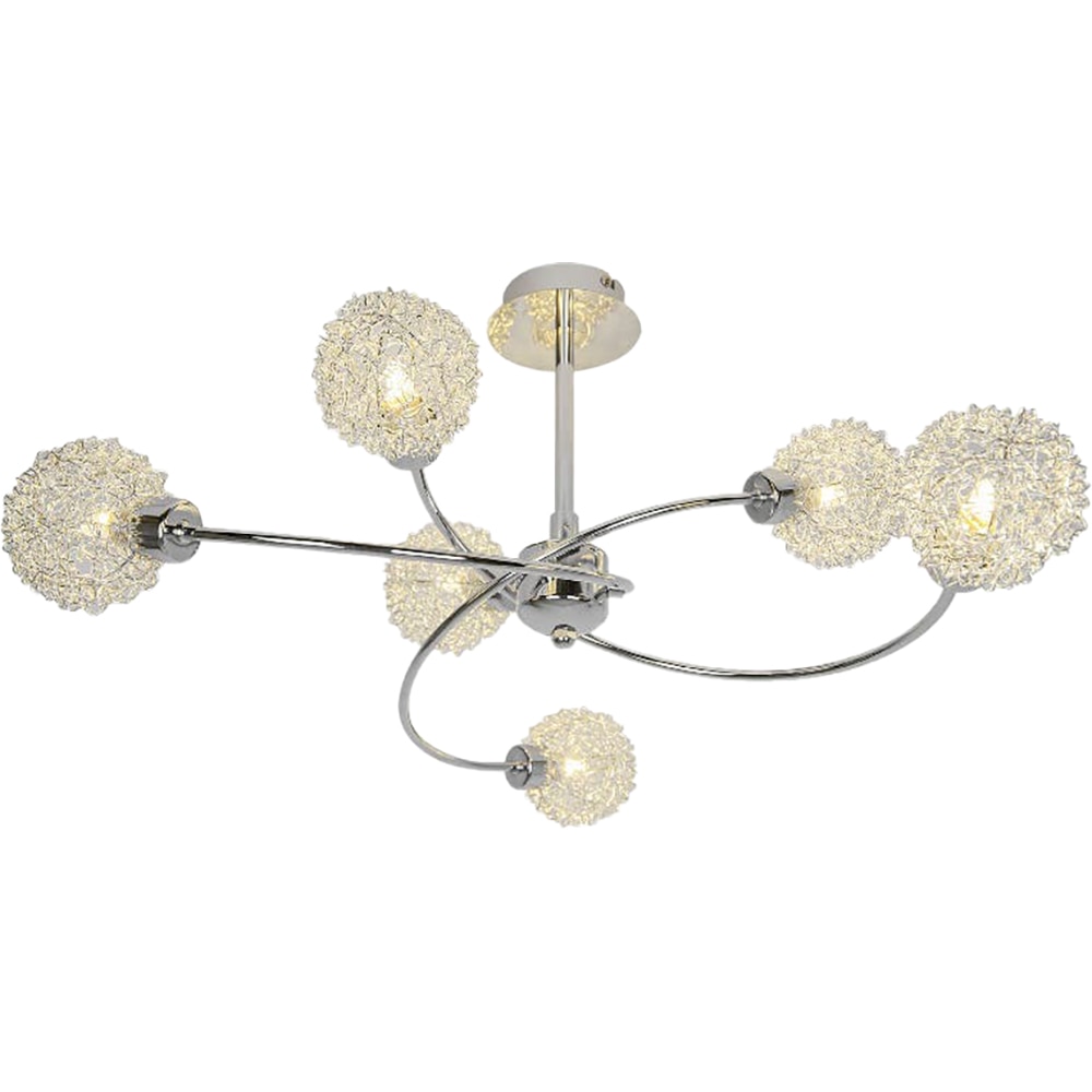 Lampa 6 becuri GOODHOME Caelus, 40W, G9, argintiu