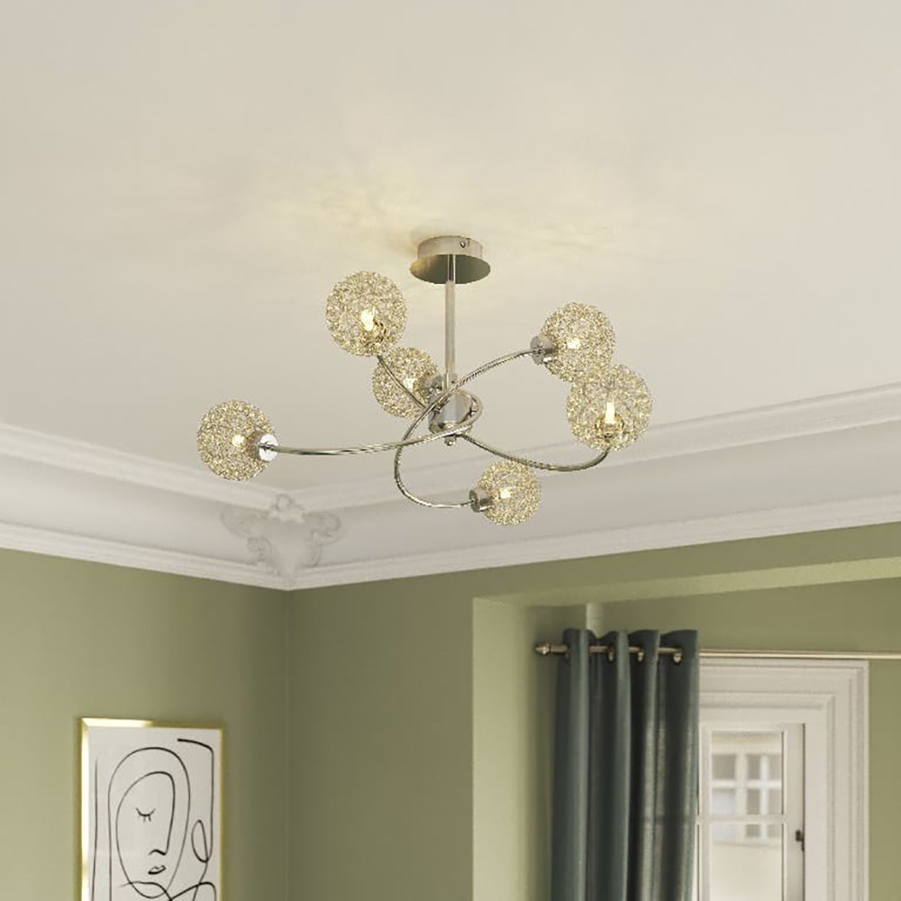 Lampa 6 becuri GOODHOME Caelus, 40W, G9, argintiu