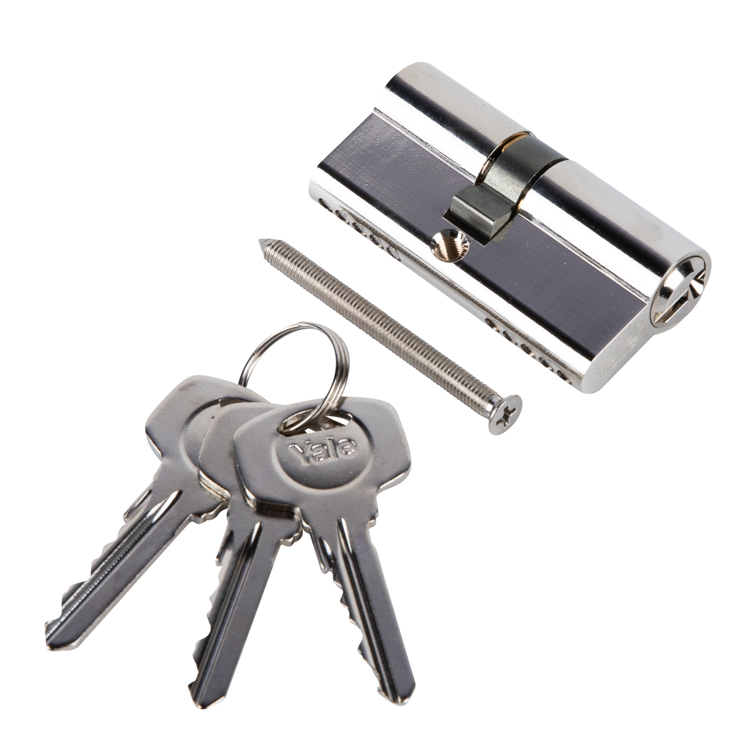 Cilindru siguranta, alama, finisaj nichelat, 3 chei cu frezare, 30 x 35 mm  Yale