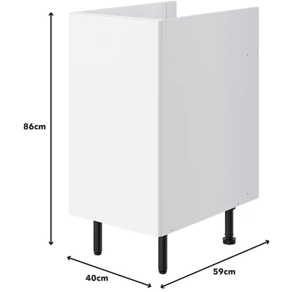 Corp inferior bucatarie Pragma, PAL, 40 x 59 x 86 cm, alb