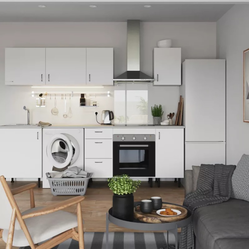 Corp inferior bucatarie Pragma, PAL, 40 x 59 x 86 cm, alb