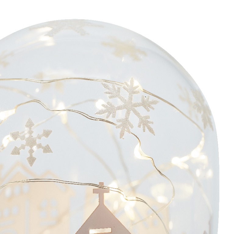 Decoratiune luminoasa Craciun mini cupola, LED, 15 cm