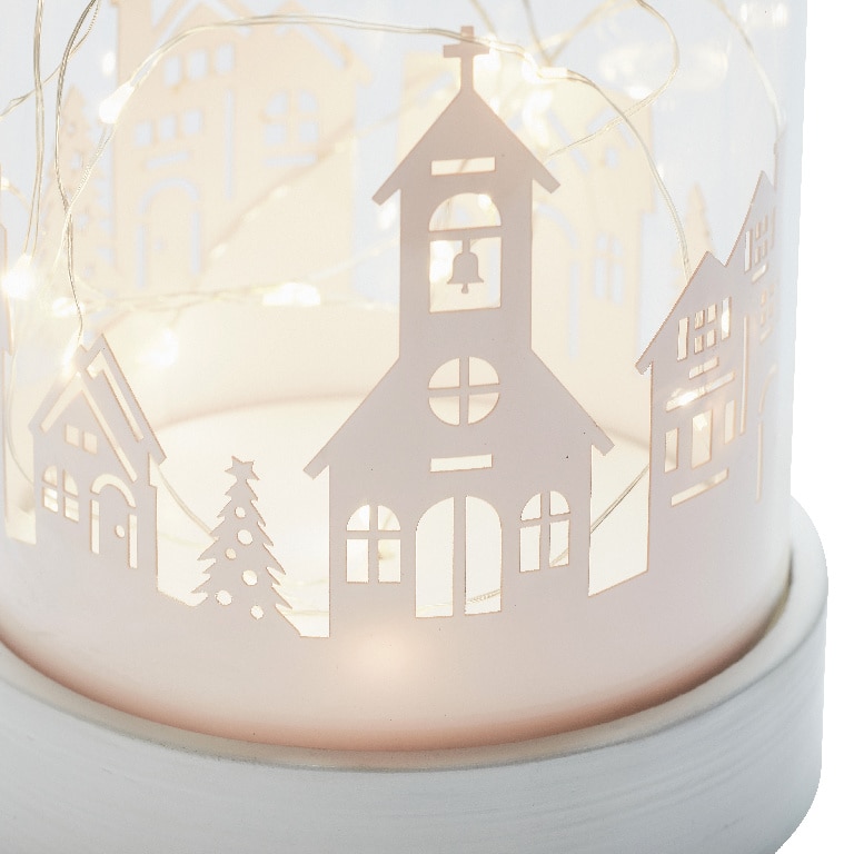 Decoratiune luminoasa Craciun mini cupola, LED, 15 cm