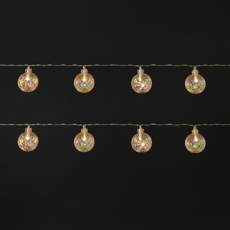 Ghirlanda luminoasa mingi, 10 LED, iluminare alb cald