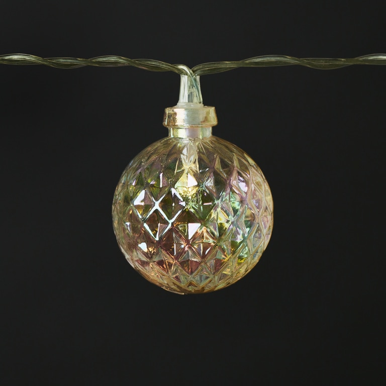 Ghirlanda luminoasa mingi, 10 LED, iluminare alb cald