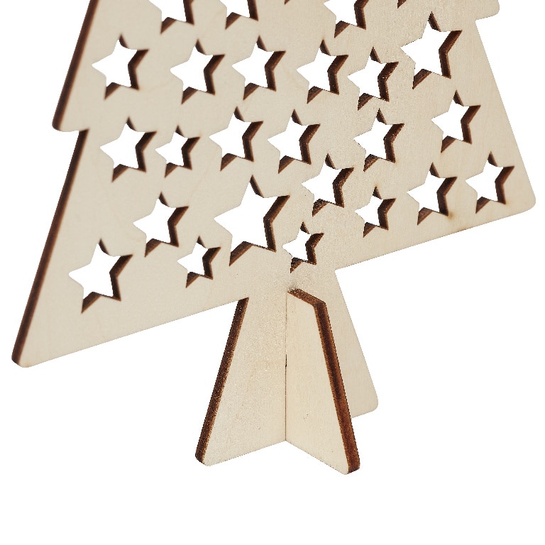 Set decoratiune Craciun braduti din lemn, 3 bucati