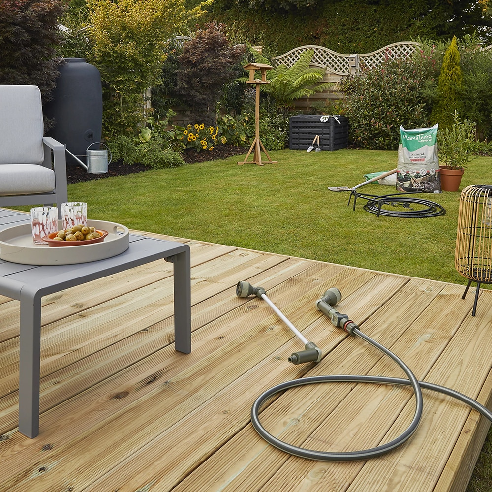 Kit furtun si accesorii VERVE, 15 m, plastic, verde