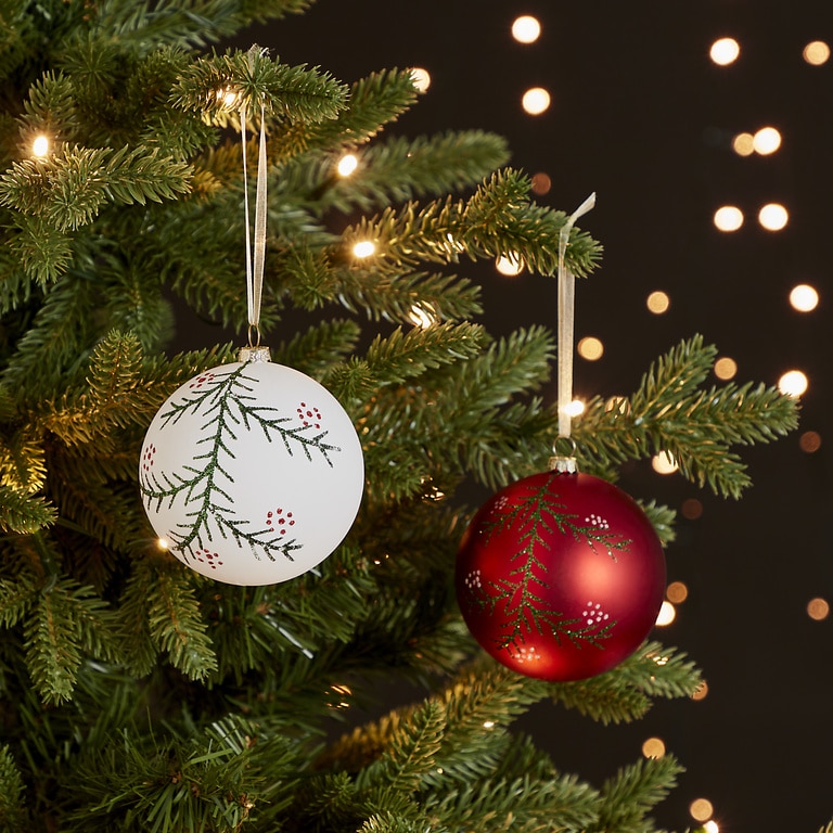 Glob cu frunze, 8 cm, alb