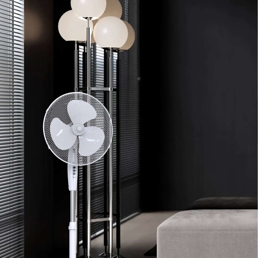 Ventilator cu picior, 3 trepte de viteza, 40W, alb