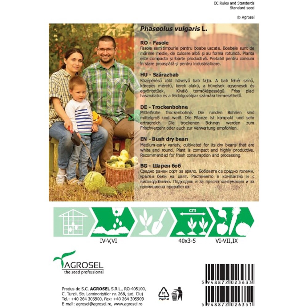 Seminte de legume Fasole Iza AGROSEL, 1 plic