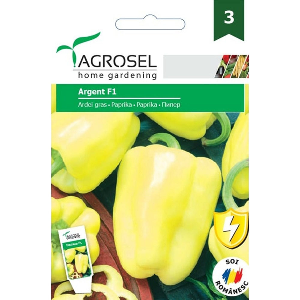 Seminte de legume Ardei gras Argent F1, 1 plic