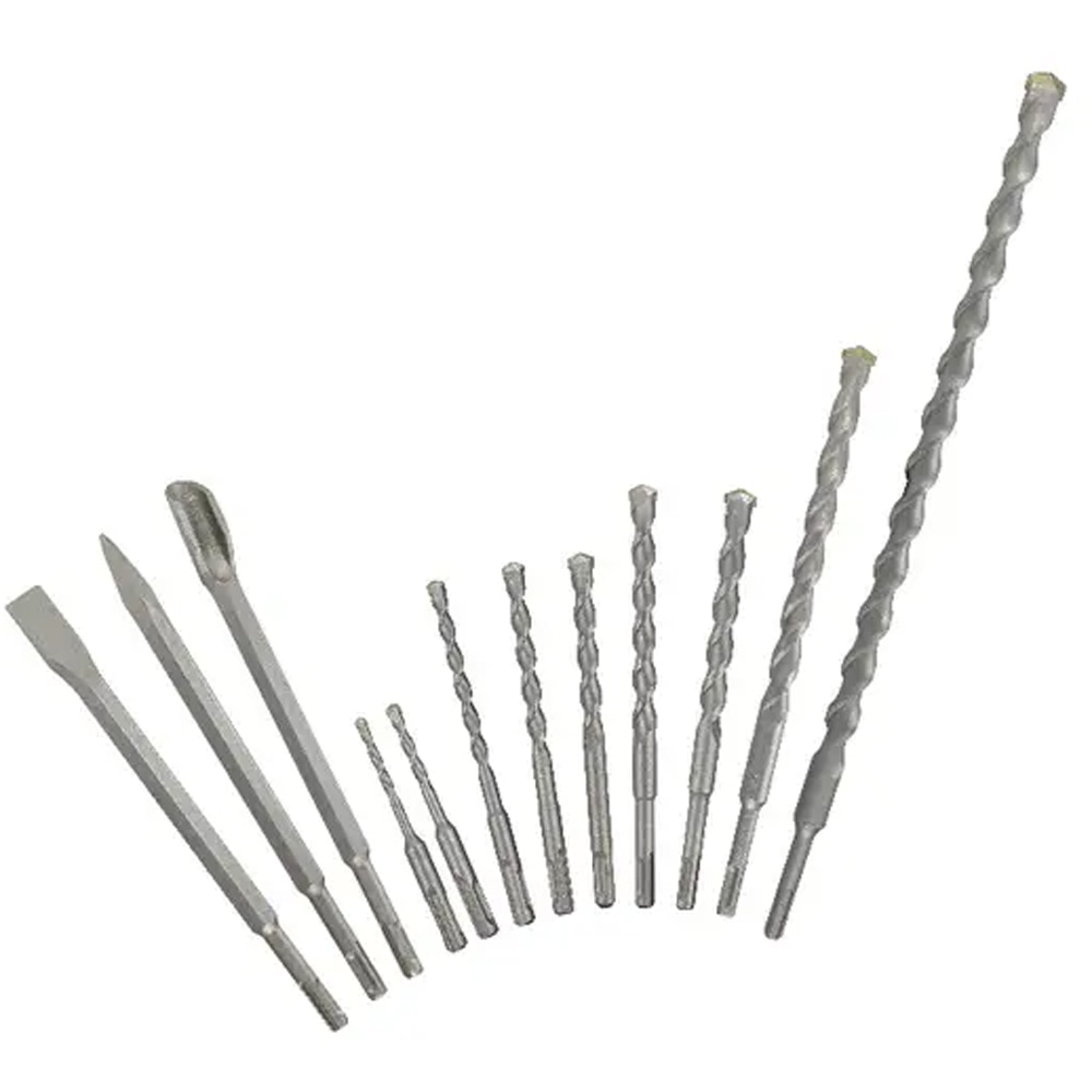 Trusa burghie si dalti zidarie SDS Plus MAC ALISTER, otel, 12buc, argintiu