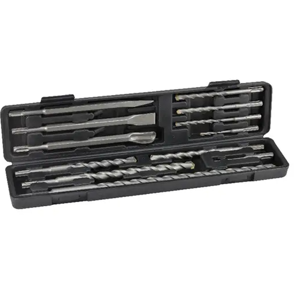 Trusa burghie si dalti zidarie SDS Plus MAC ALISTER, otel, 12buc, argintiu