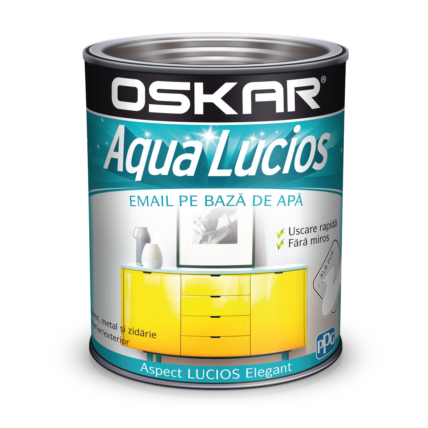 Oskar Aqua Lucios Email Alb Pur 0.6