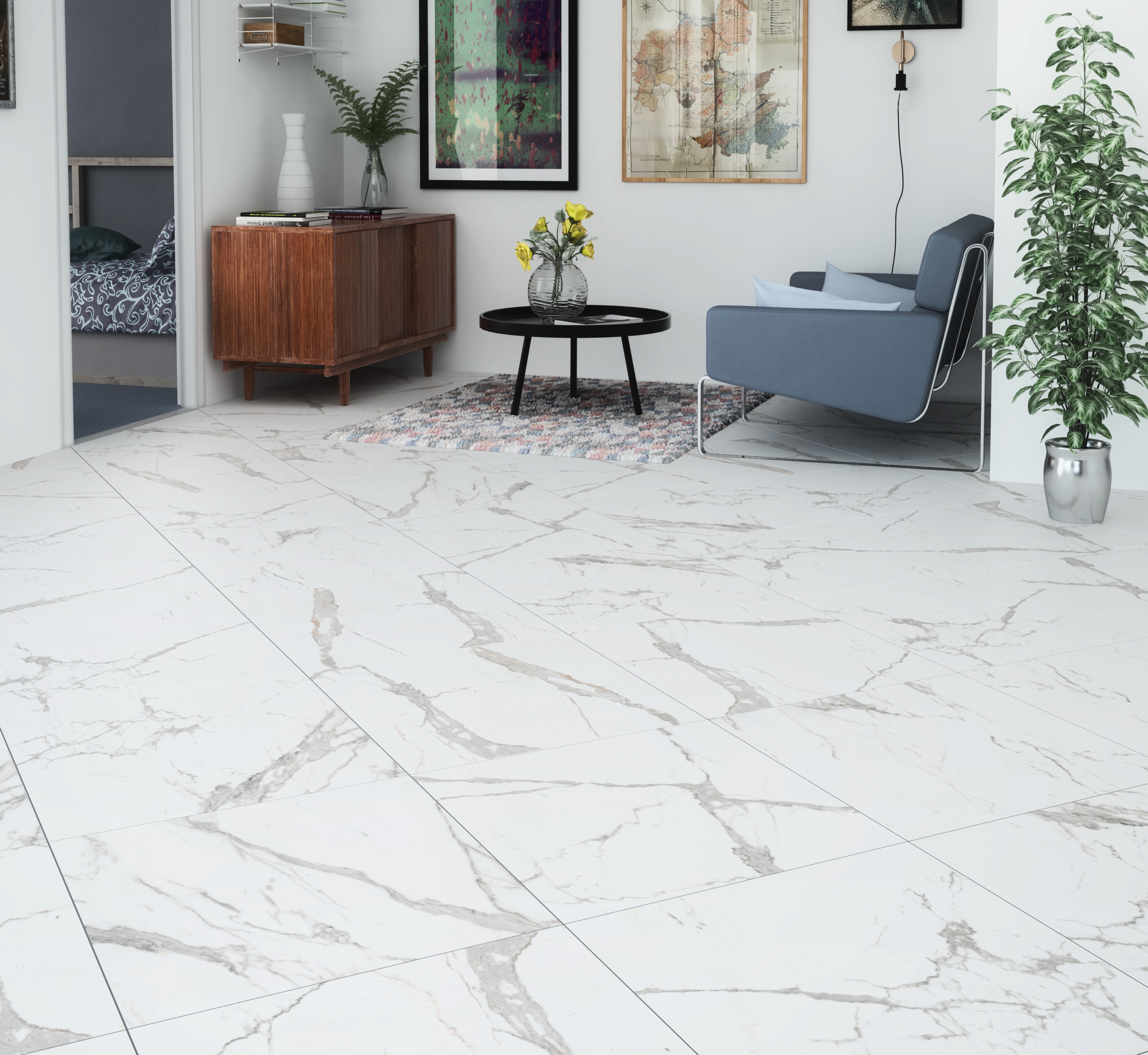 Gresie Kai Mykonos, alb, 60 x 60 cm, 1,08 mp/cutie