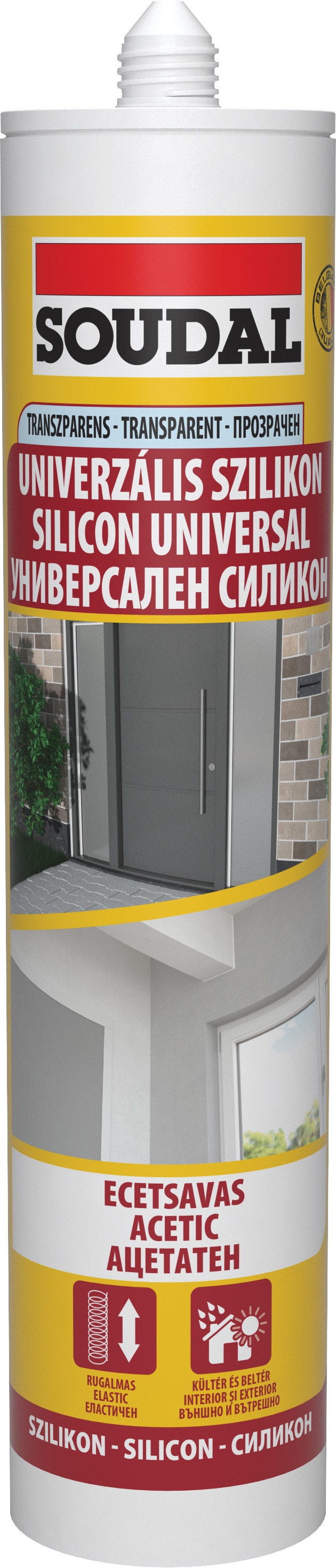 Silicon Universal, Transparent, Aplicare Pistol, 280 Ml  Soudal 