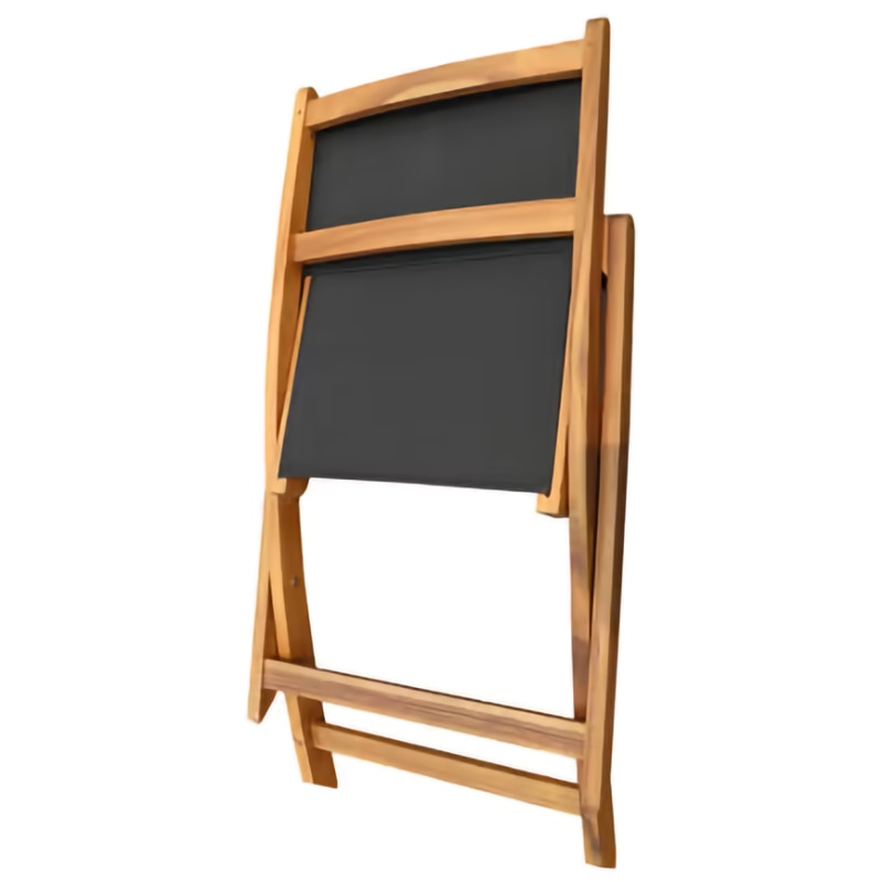 Scaun de gradina si camping BLOOMA Fasia, lemn de acacia/textil, pliabil, 50 x 60 x 90 cm, maro/negru