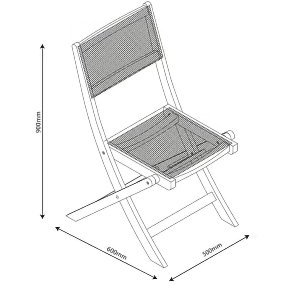 Scaun de gradina si camping BLOOMA Fasia, lemn de acacia/textil, pliabil, 50 x 60 x 90 cm, maro/negru