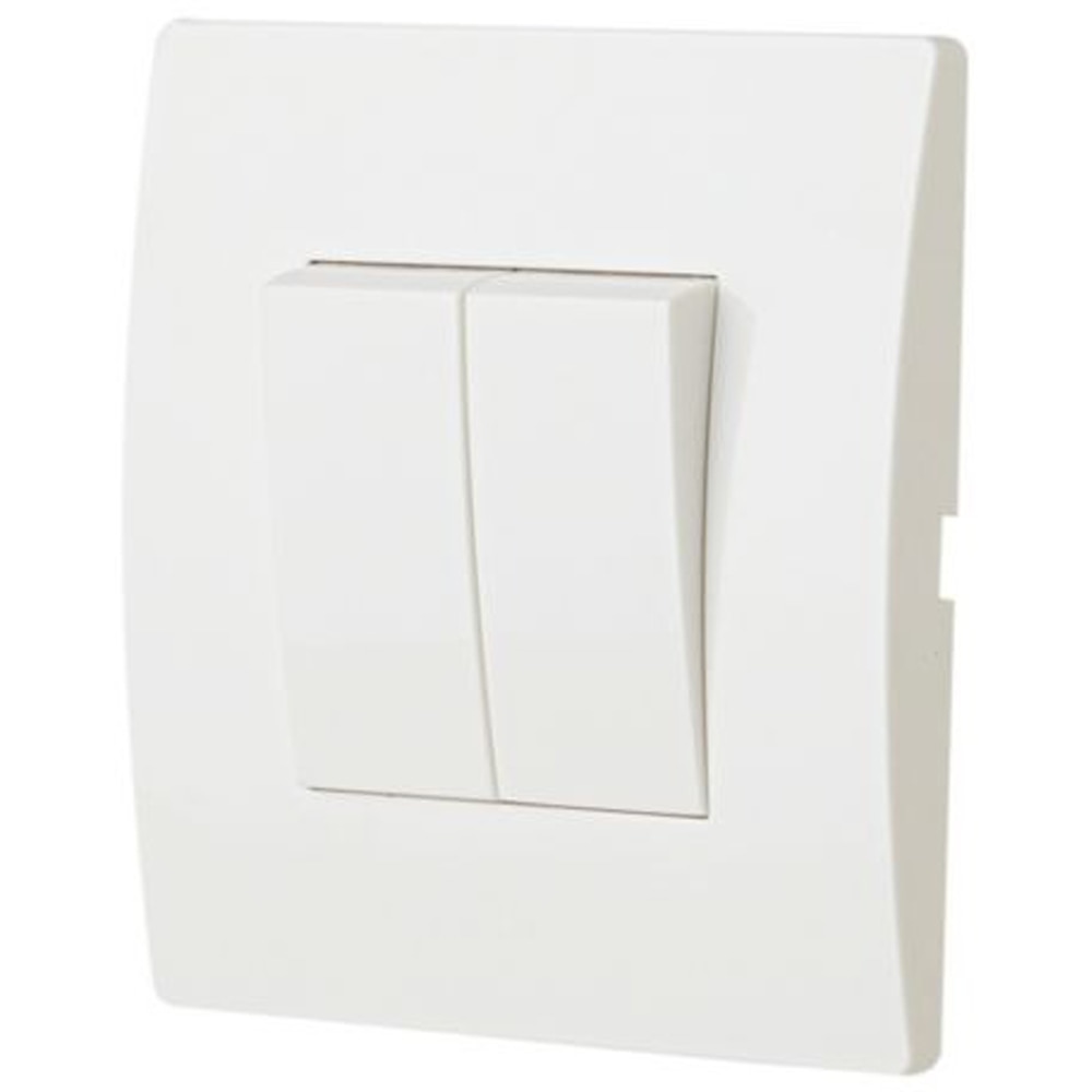 Intrerupator dublu OPP, clapeta, alb