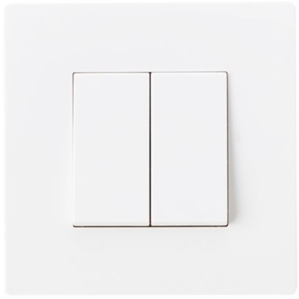 Intrerupator dublu OPP, clapeta, alb