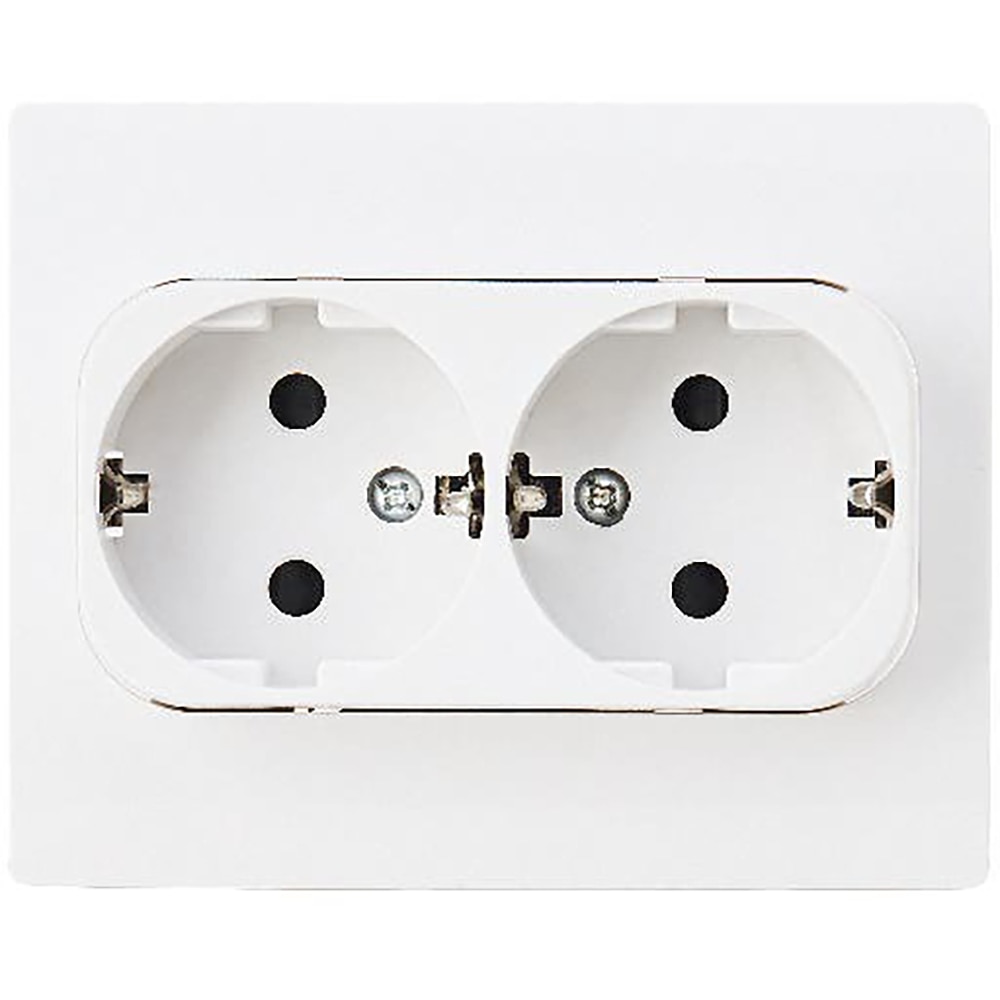 Priza dubla OPP, 16A, IP20, ABS, alb